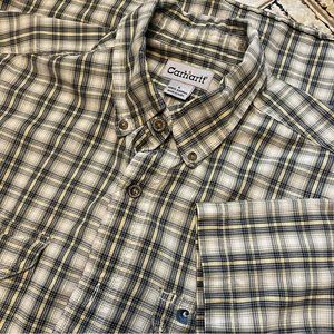 Carhartt Mens Size Large 100% Cotton Short Sleeve‎ Button Down